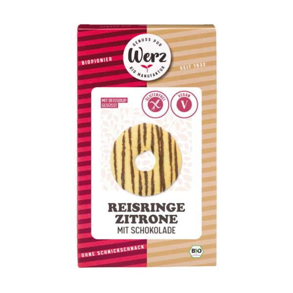 Glutenfreie Snacks - Reis Ringe Schokolade Zitrone