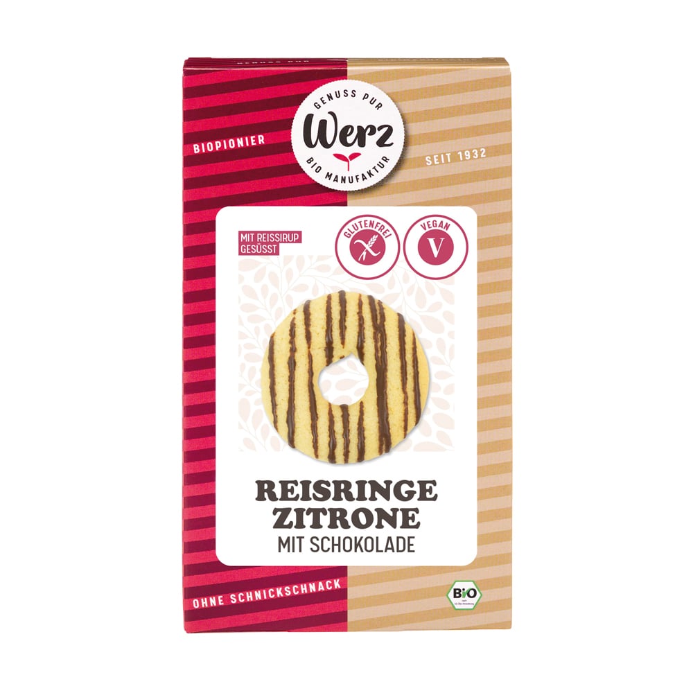 Glutenfreie Snacks - Reis Ringe Schokolade Zitrone