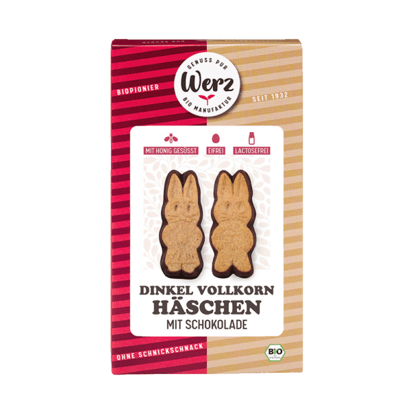 Häschen mit Schokolade, Dinkel Vollkornkekse, 125 g