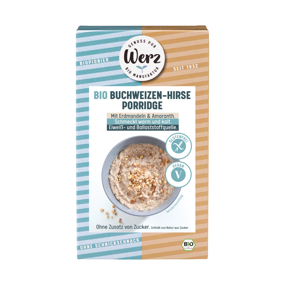 BIO BUCHWEIZEN-HIRSE PORRIDGE, glutenfrei, 375 g