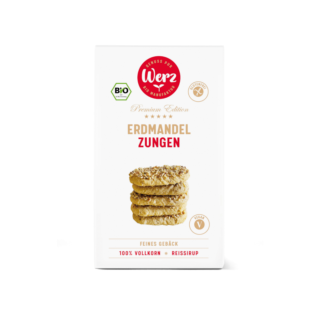 Erdmandel Zungen, Reis Vollkornkekse, 125 g