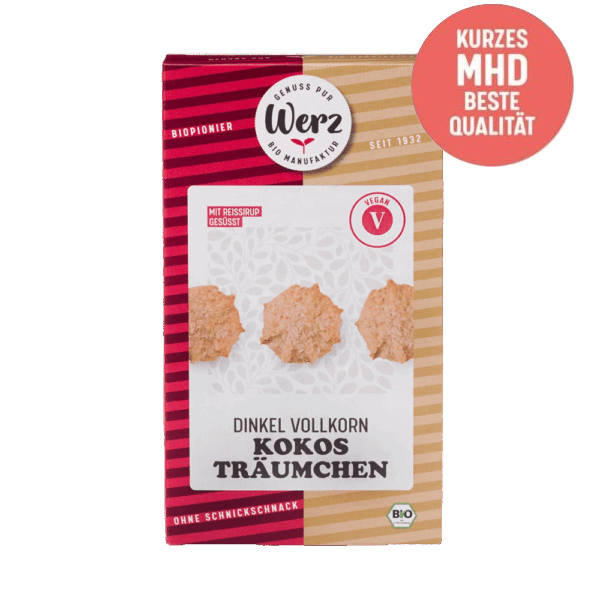 Kokos Träumchen, Dinkel Vollkornkekse, 110 g - kurzes MHD