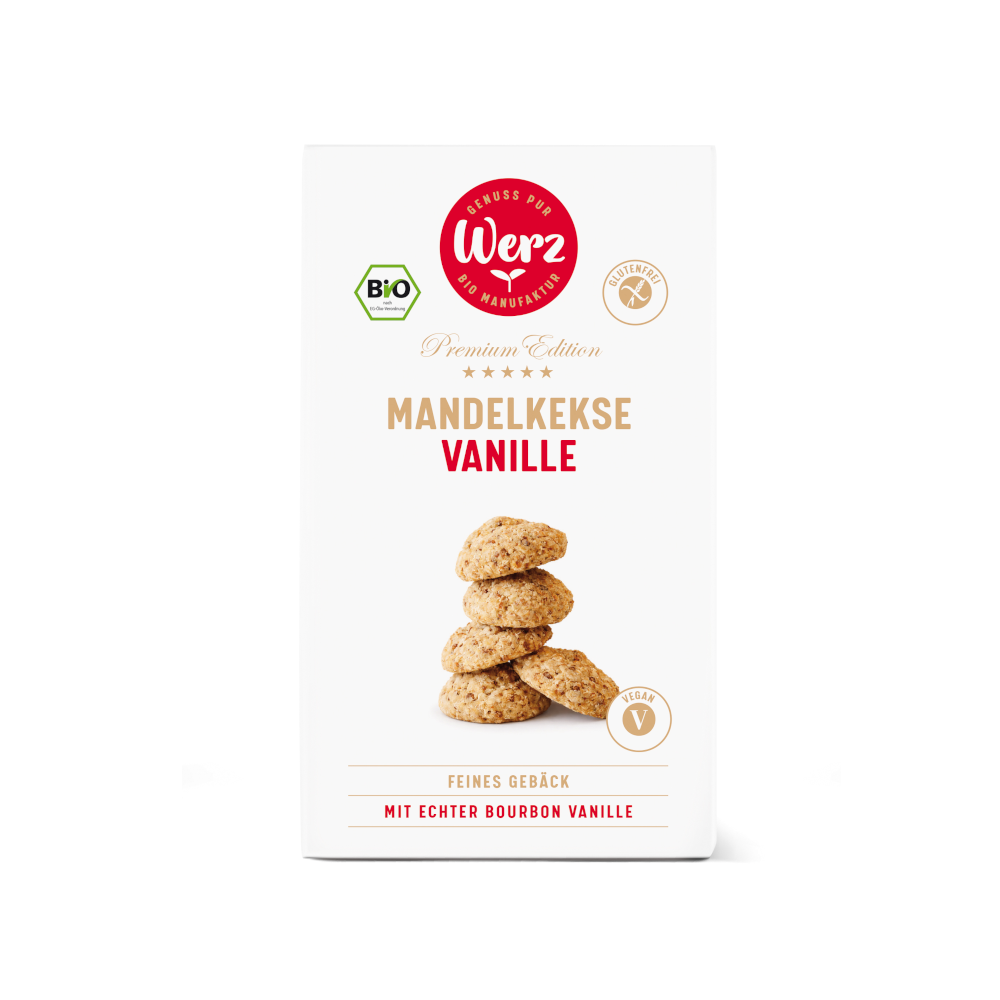 Mandel Kekse Vanille, Vollkorn, glutenfrei, BIO, 110 g